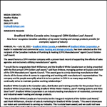 Bradford White Canada wins Inaugural CIPH Golden Leaf Award